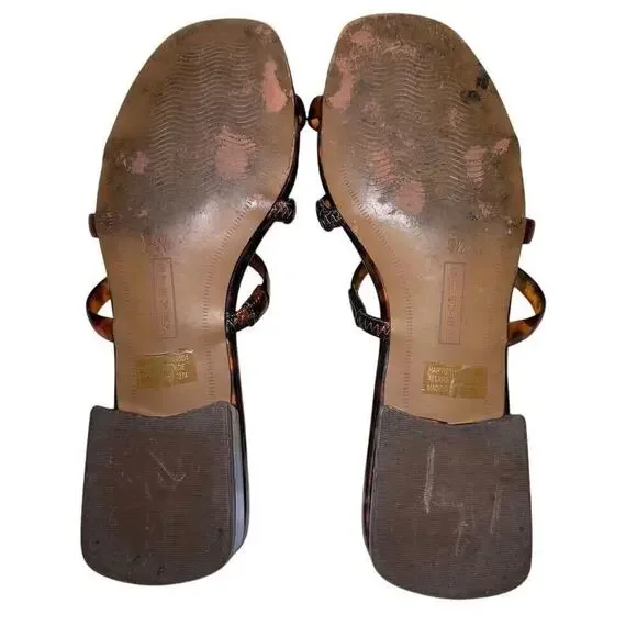 Steven New York Hades Sandal in Tortoise Slide Mini Heel Shoe Women's Size 5.5 - Picture 12 of 13